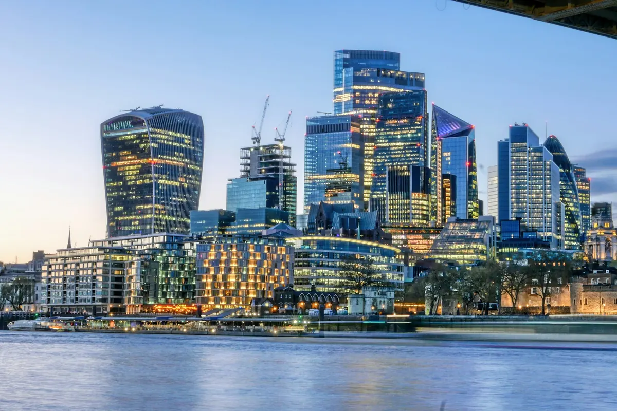The City of London skyline over the Thames